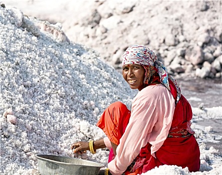 盐,盐湖,拉贾斯坦邦,印度