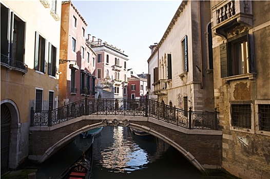 桥,小,运河,漂亮,城市,威尼斯,意大利