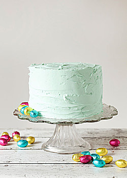 淡色调,绿色,黄油乳,层次,蛋糕,迷你,巧克力蛋