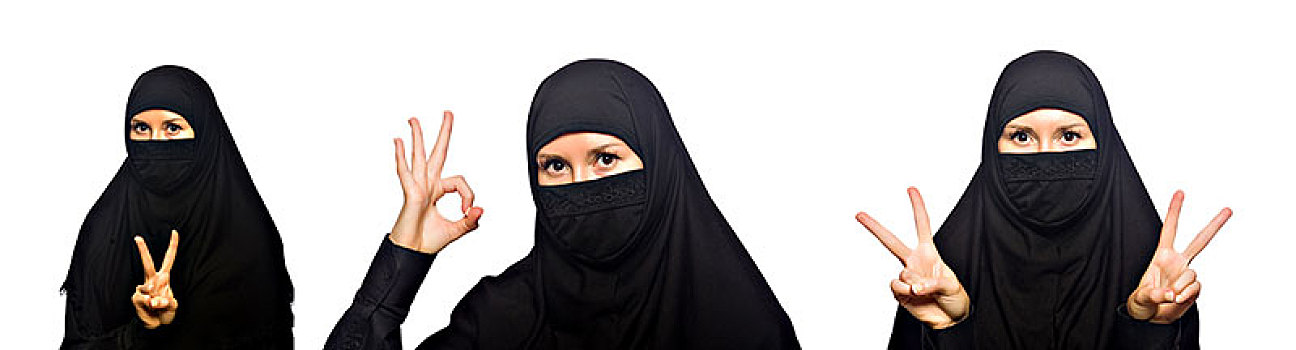 穆斯林,女人,隔绝,白色
