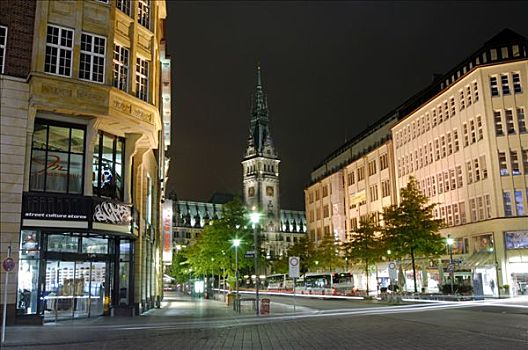 购物街,市政厅,汉堡市,德国