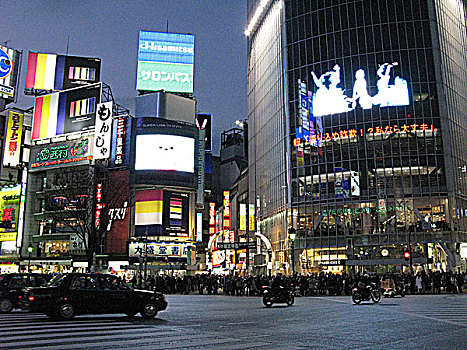 街景,涩谷,东京,日本