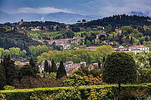 风景,建筑,山,佛罗伦萨,佛罗伦萨省,托斯卡纳,意大利