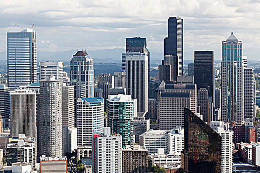 摩天大楼,市区,西雅图,华盛顿,美国,北美