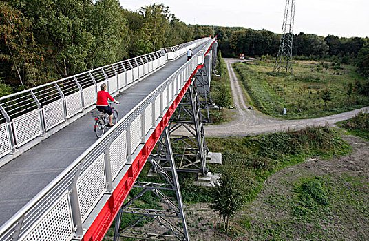 桥,线条,盖尔森基兴,北莱茵威斯特伐利亚,德国,欧洲