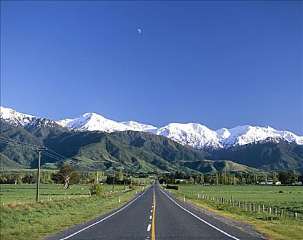 道路,南阿尔卑斯山,山脉,南岛,新西兰