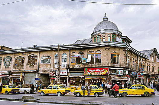 黄色,出租车,伊朗,亚洲