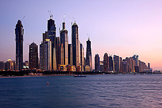 地平线,迪拜,码头,游艇俱乐部,城市,附近,南,阿联酋,中东