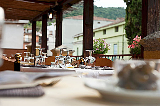 桌子,平台,餐馆,萨丁尼亚