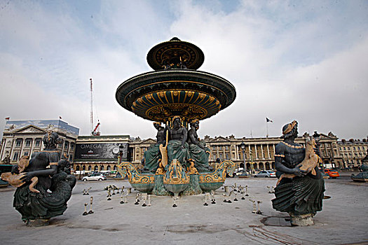 巴黎,协和广场,喷泉