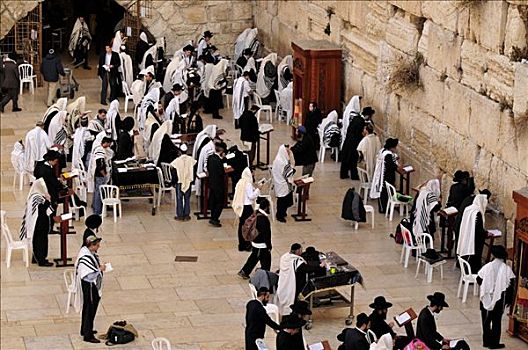 犹太人,祈祷,哭墙,耶路撒冷,以色列,近东,东方