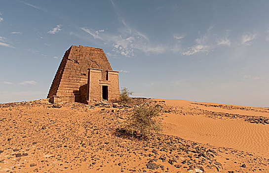 金字塔,皇后,北方,墓地,麦罗埃,努比亚,荒芜,苏丹,非洲