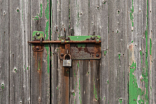 门,脱落,老,闩锁,锁,北莱茵威斯特伐利亚,德国,欧洲