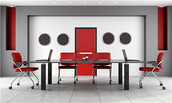 红色,黑色,会议室