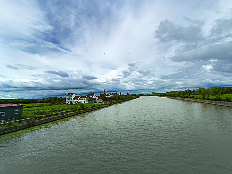 乡野小河,河道绿化