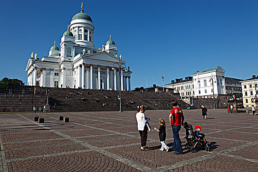芬兰,赫尔辛基,参议院,广场,路德教会,大教堂