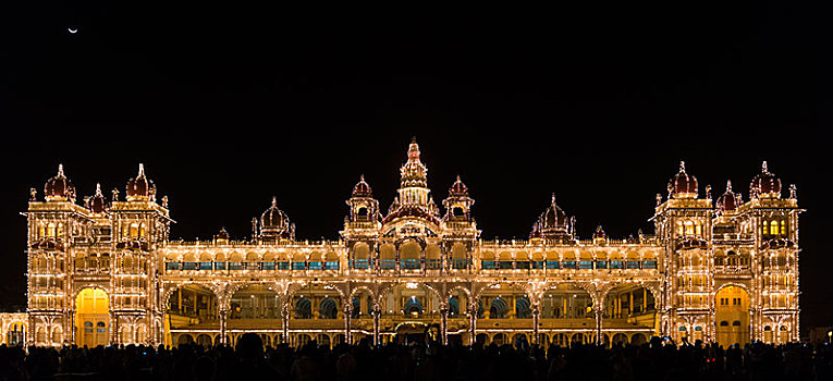 王宫,光亮,夜晚,印度,亚洲