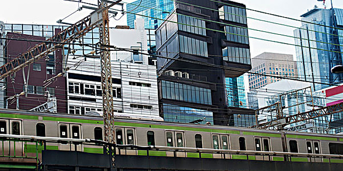 公共交通,列车,旅行,过去,建筑,市区,东京,日本