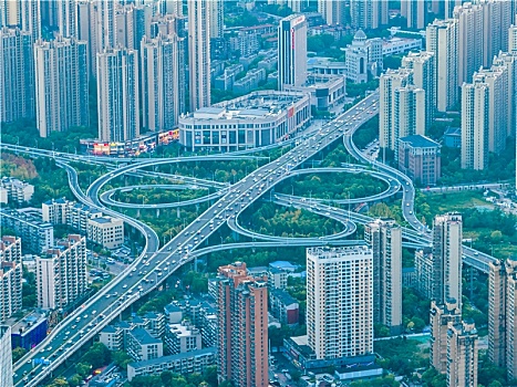 武汉汉阳城市立体交通航拍