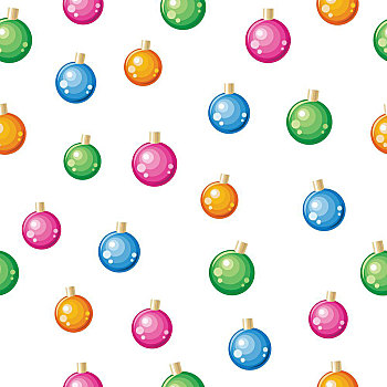 圣诞树,玩具,无缝,图案,矢量,圣诞节,多彩,球,装饰,寒假,白色背景,背景,设计,礼品包装,贺卡,邀请