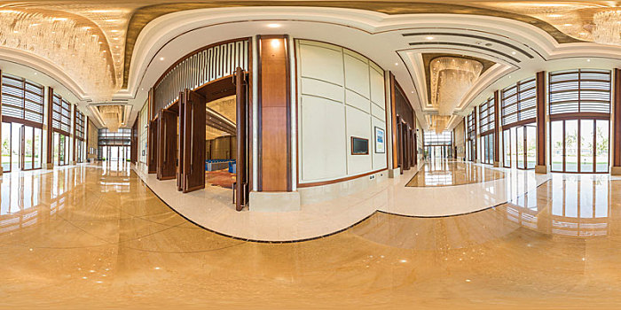 酒店会议厅走廊过道360全景