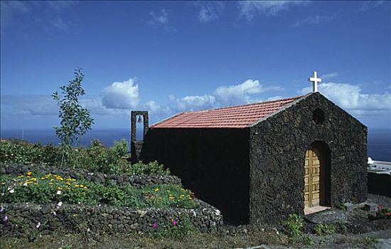特色,石头,教堂,加纳利群岛,西班牙