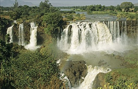 瀑布,局部,河,埃塞俄比亚