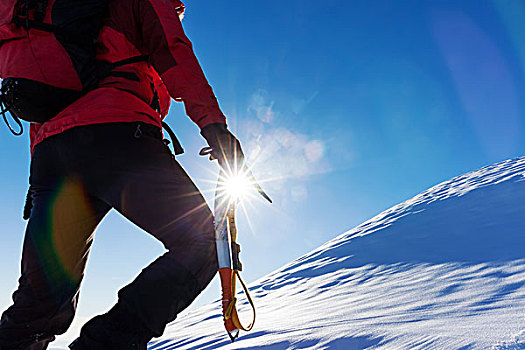 极限,冬季运动,攀登,顶端,雪,顶峰,阿尔卑斯山,概念,坚决,成功,勇敢