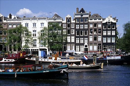 房子,阿姆斯特河,船,市中心,阿姆斯特丹,北荷兰,荷兰,欧洲