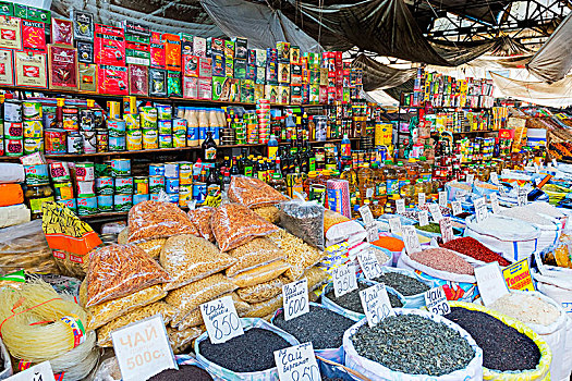 销售,货摊,市场,比什凯克,吉尔吉斯斯坦,亚洲