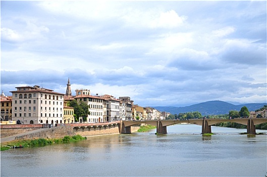 美景,风景,桥,上方,阿尔诺河,佛罗伦萨,意大利
