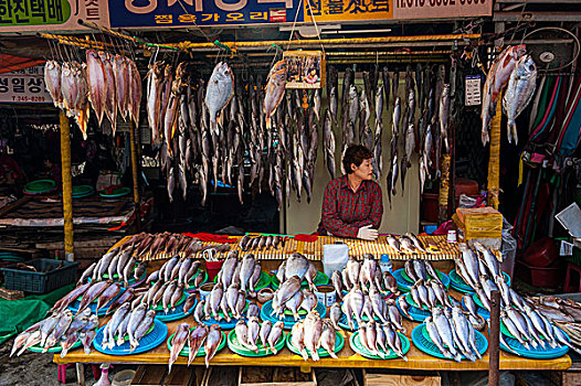 鱼肉,出售,鱼市,釜山,韩国