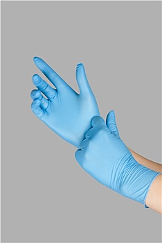 蓝色,手套