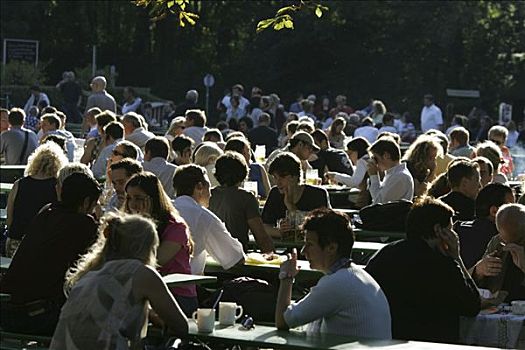 慕尼黑,2005年,人,秋天,太阳,著名,啤酒坊