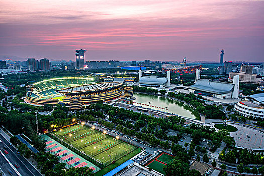 北京国家奥林匹克体育中心夜景