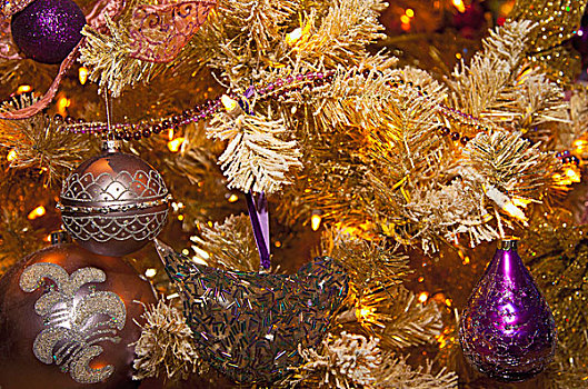 装饰,圣诞树,艾伯塔省,加拿大