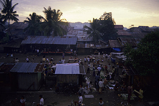 亚洲,印度尼西亚,苏门答腊岛,岛屿,早晨,市场