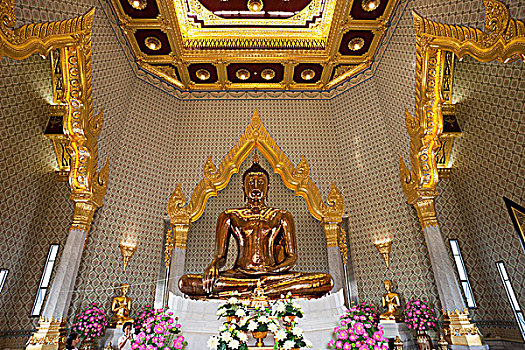泰国,曼谷,金色,佛像,寺院