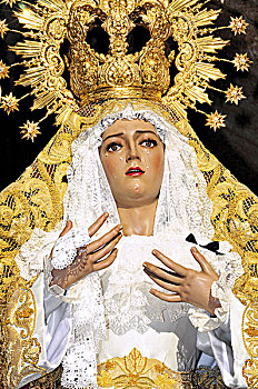 西班牙,埃斯特雷马杜拉,圣坛,雕塑,玛丽亚,复活节,队列,圣周,卡塞雷斯