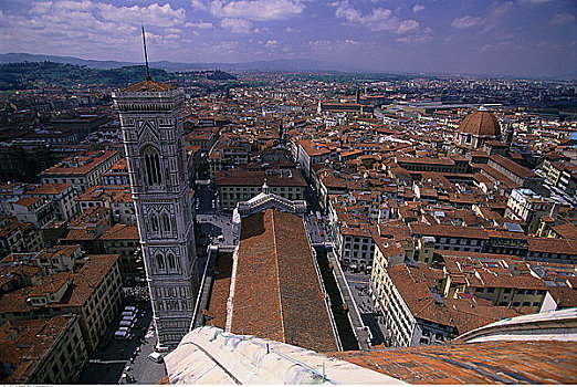 钟楼,城市,屋顶,佛罗伦萨,意大利