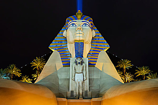 狮身人面像,金字塔,手掌,夜景,路克索神庙,拉斯维加斯,酒店,赌场,细条,内华达,美国