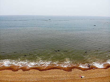 航拍辽宁大连金石滩黄金海岸,金石滩国家旅游度假区黄金海岸东部浴场