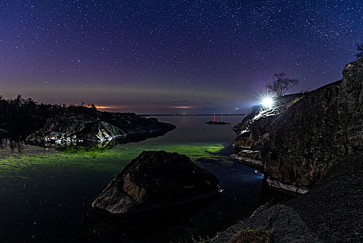 氛围,风景,北极光,高处,海洋