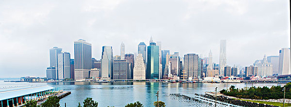 全景,下曼哈顿,天际线,纽约,美国