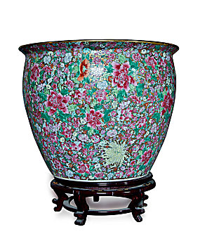 彩釉瓷水缸