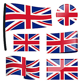 收集,旗帜,英国