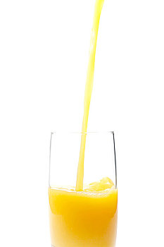 美味,新鲜,橙汁,白色背景