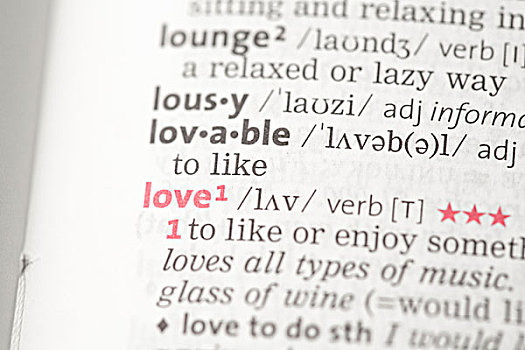 喜爱,定义,字典