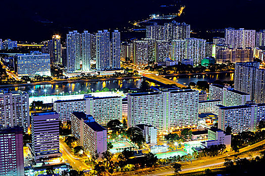 市区,香港,夜晚