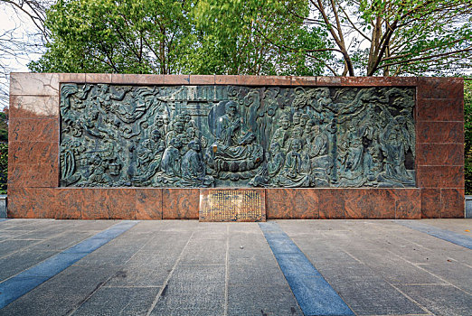 雨花石传说浮雕墙,南京市雨花台景区